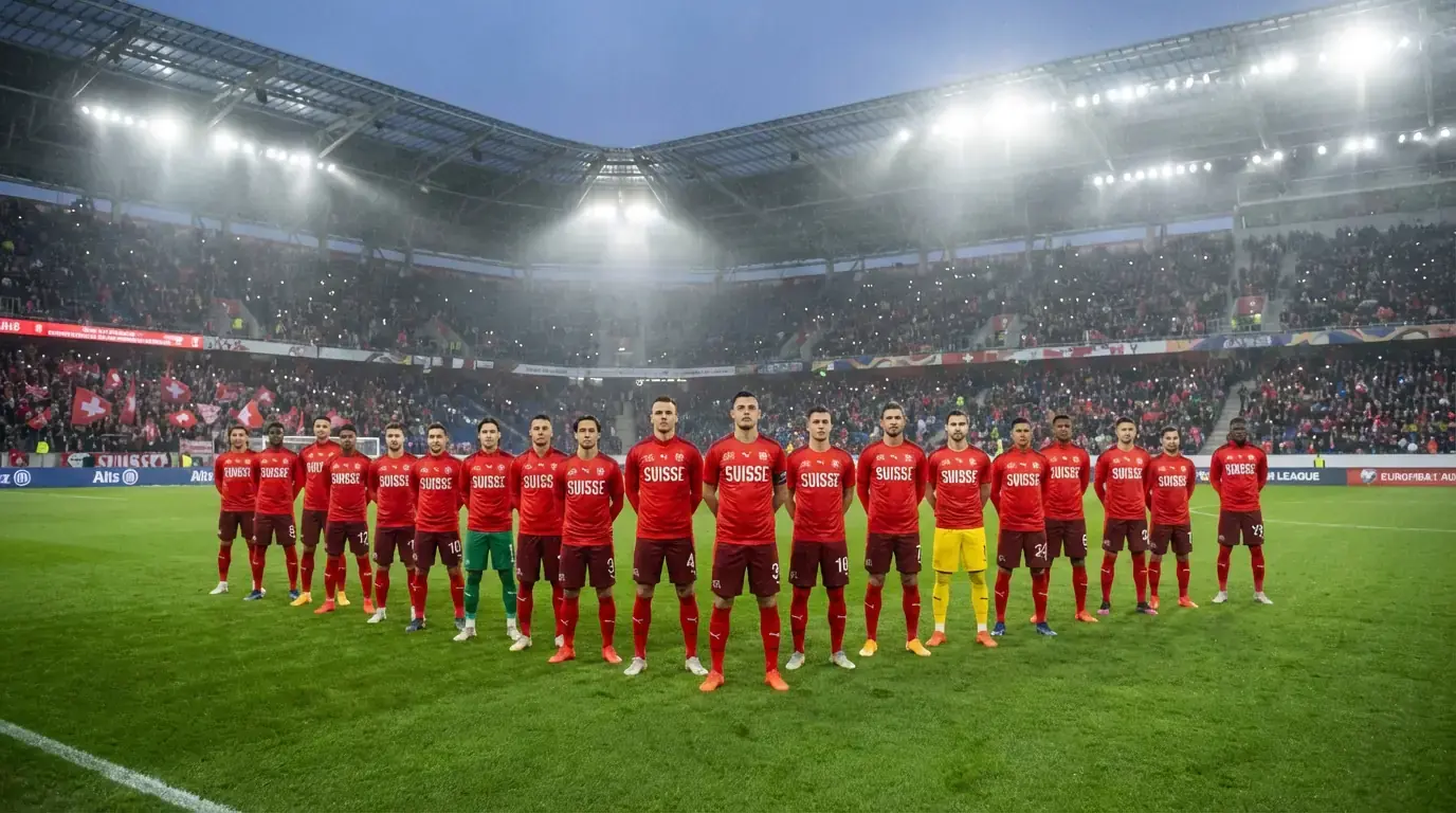 Švajčiarska futbalová reprezentácia Nati na MS 2026 na futbalovom ihrisku